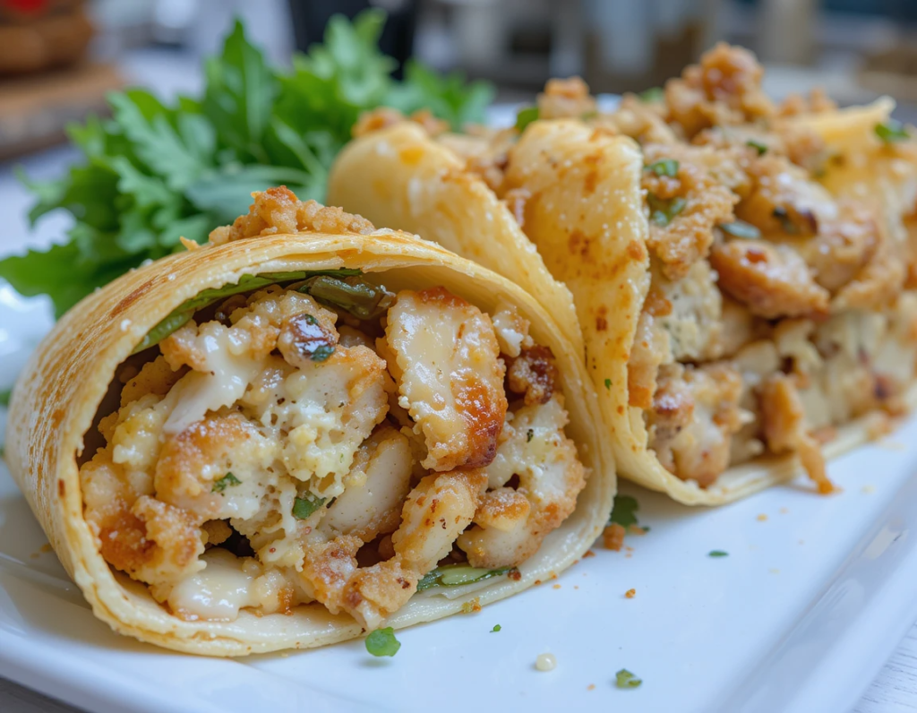 Cheesy Garlic Chicken Wraps