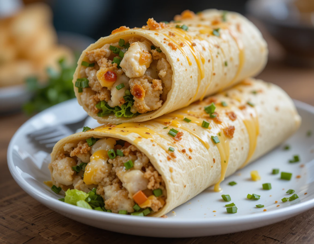 Cheesy Garlic Chicken Wraps