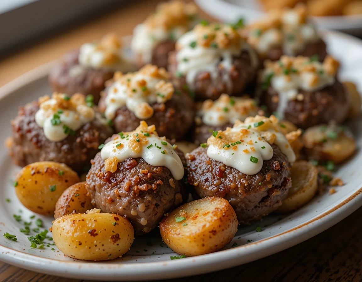 Garlic Butter Steak Bites and Potatoes