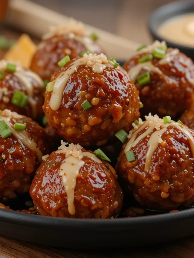 korean bbq meatballs with spicy mayo dip