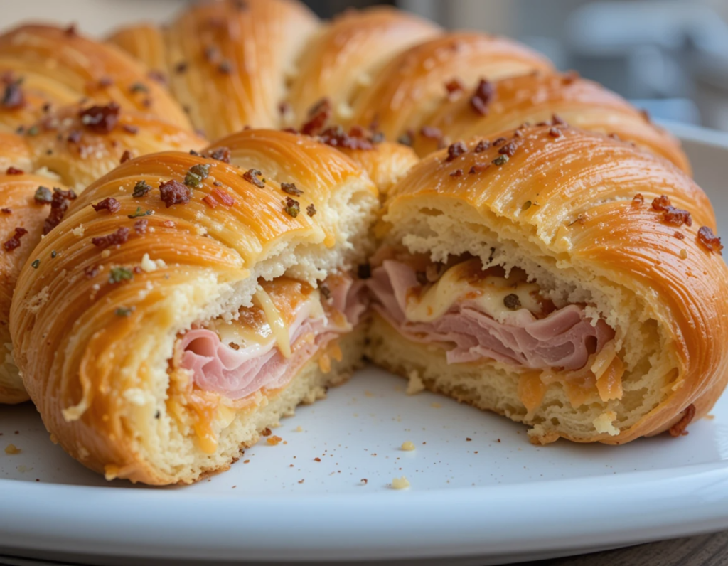 ham and cheese croissant bake