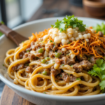 Mongolian Ground Beef Noodles