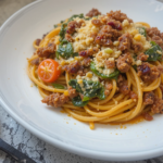 Spaghetti & Spinach with Sun-Dried Tomato Cream Sauce