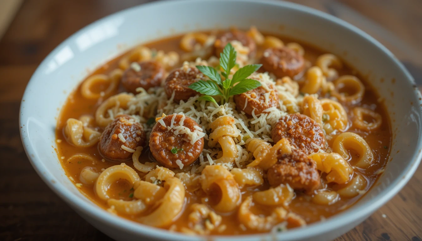 Creamy Parmesan Italian Sausage Ditalini Soup