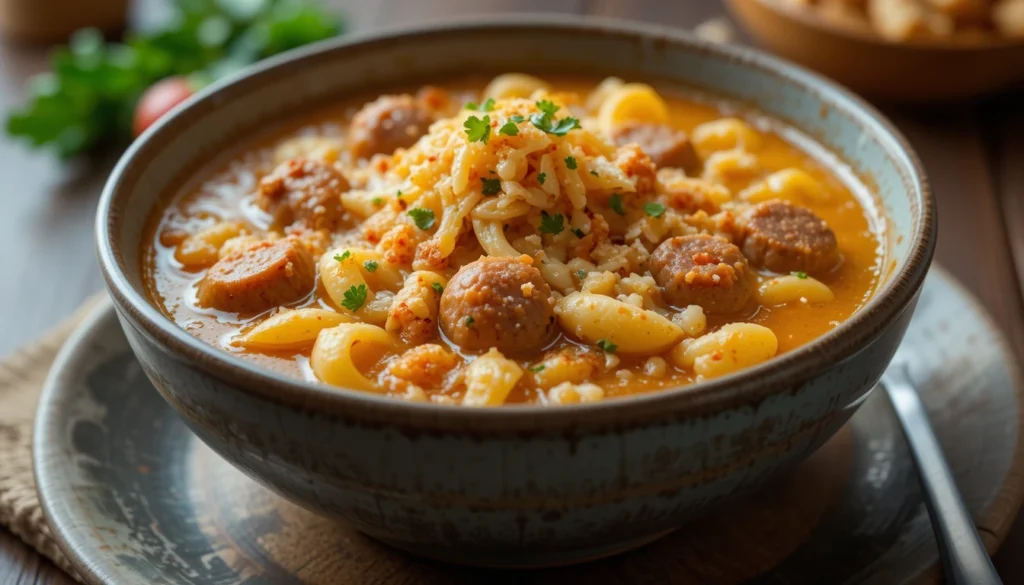 Creamy Parmesan Italian Sausage Ditalini Soup