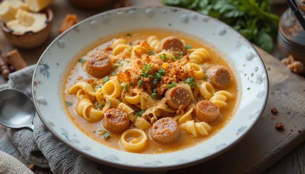 Creamy Parmesan Italian Sausage Ditalini Soup