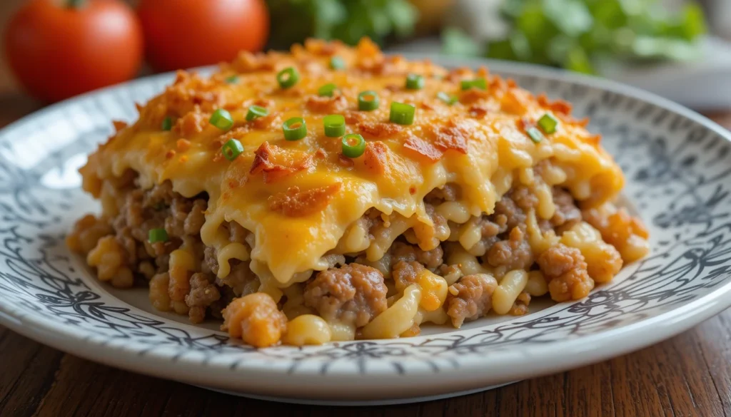 Cheesy hamburger potato casserole