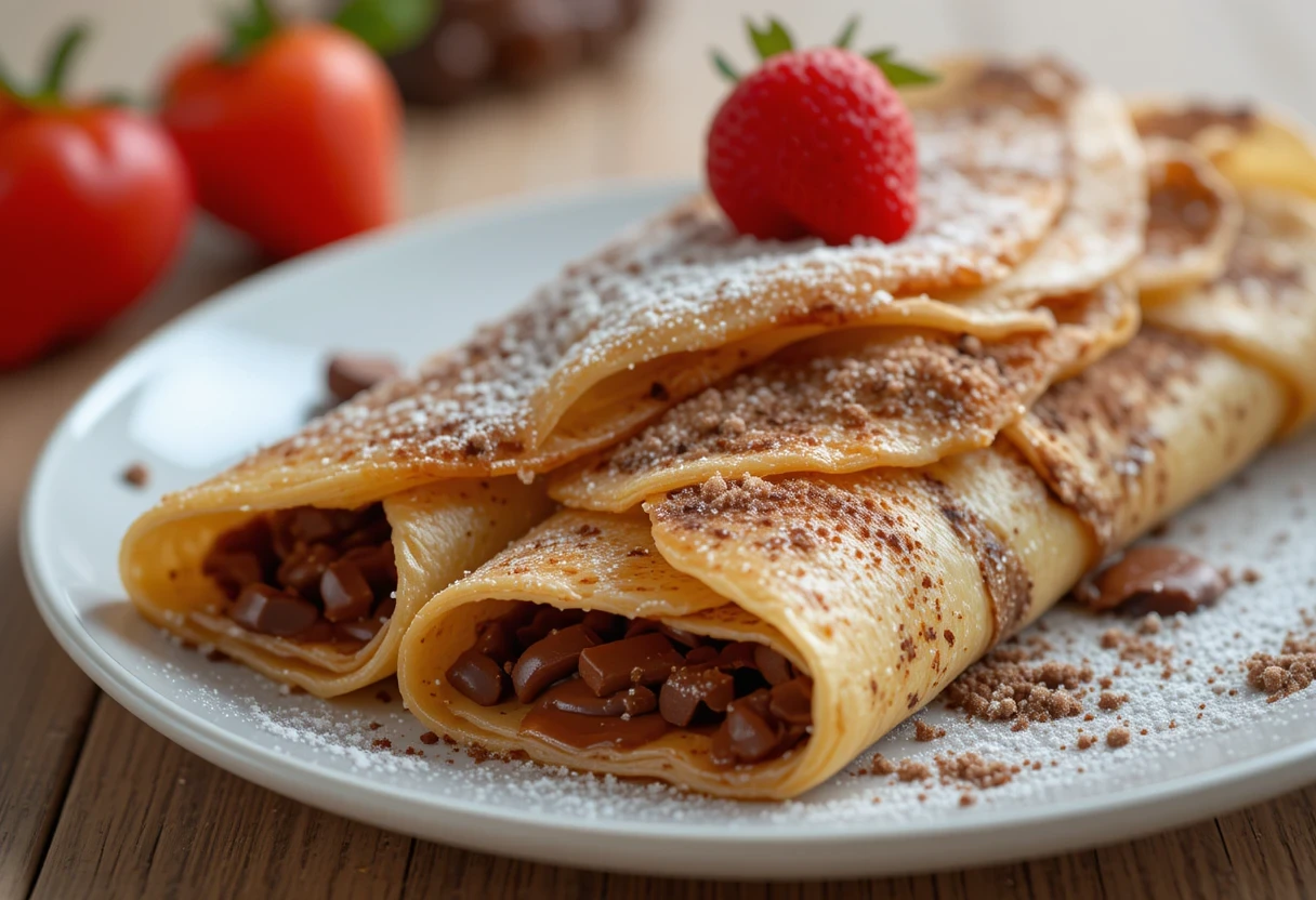 chocolate filled crepes