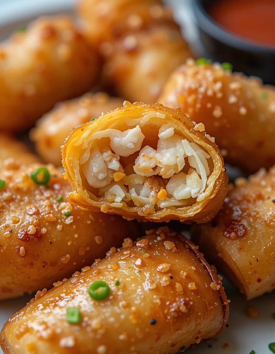 Golden Crab Rangoon Egg Rolls
