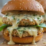 Juicy White Cheddar Spinach Chicken Burgers