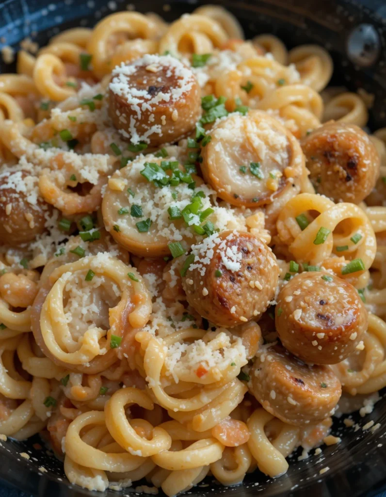Smoky Cheddar Ranch Chicken & Beef Sausage Pasta