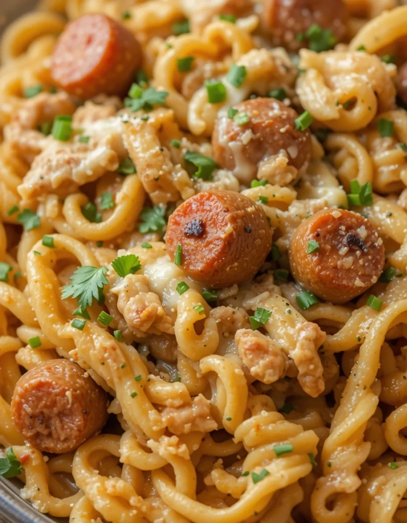 Smoky Cheddar Ranch Chicken & Beef Sausage Pasta