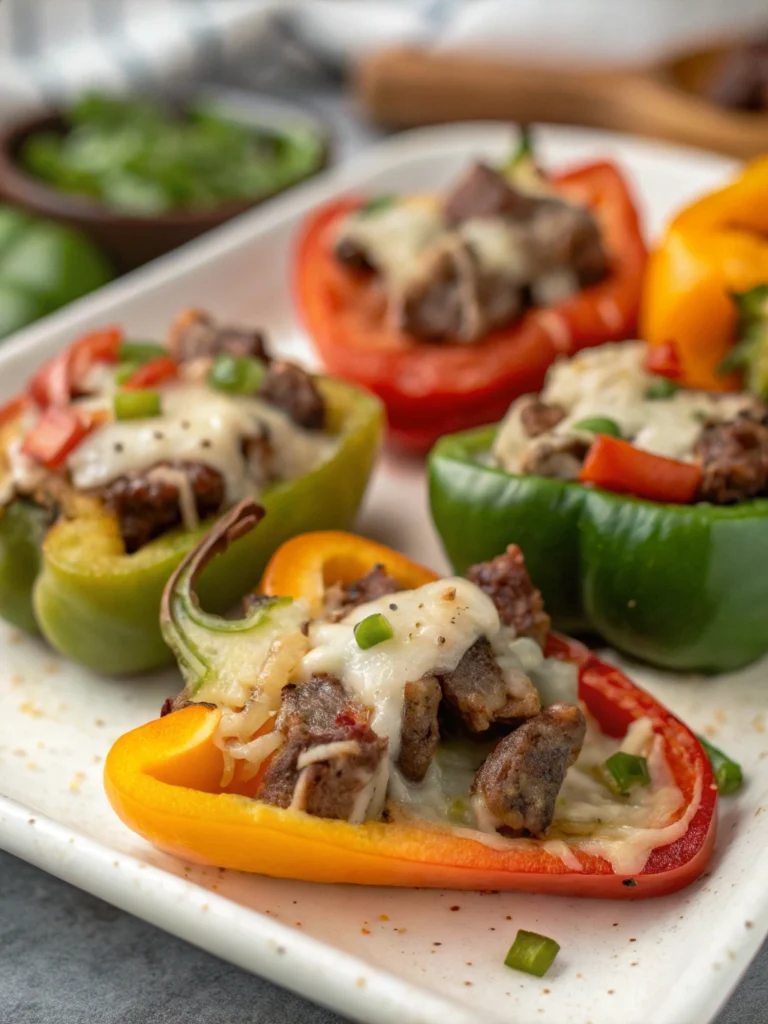 Philly Cheesesteak Bell Pepper Bites