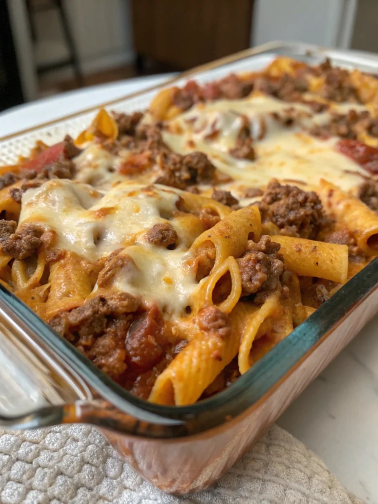 Ground Beef Stroganoff Pasta Casserole With Cheese