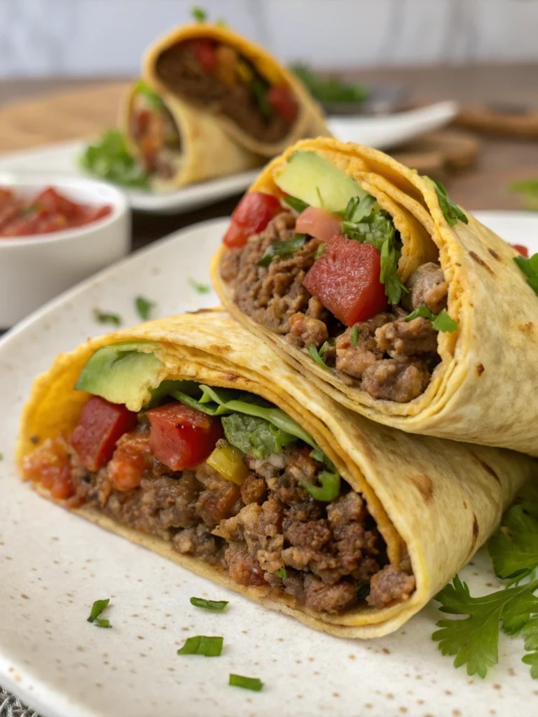 Ground Beef Tortilla Wraps