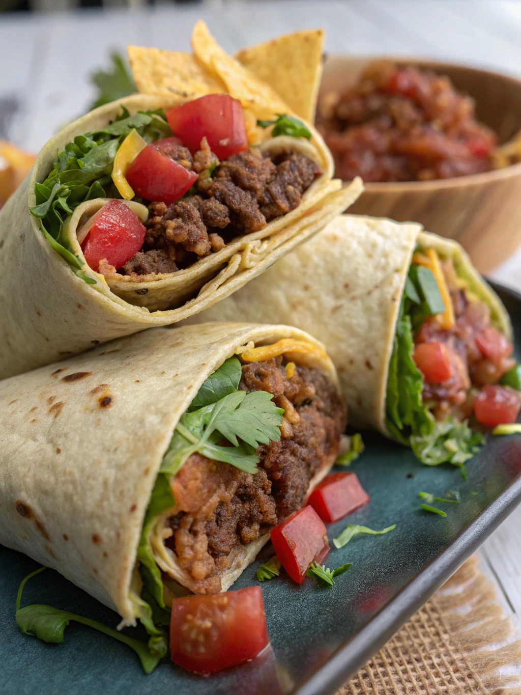 Ground Beef Tortilla Wraps