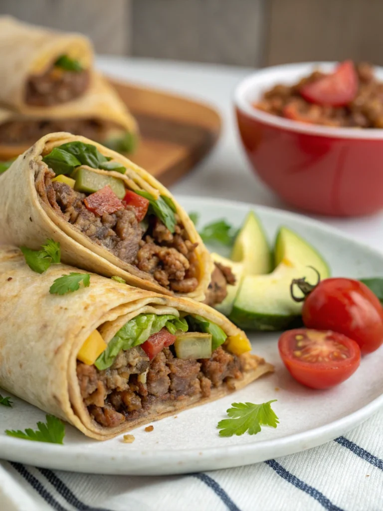 Ground Beef Tortilla Wraps