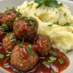 Meatball & Mashed Potato Bake