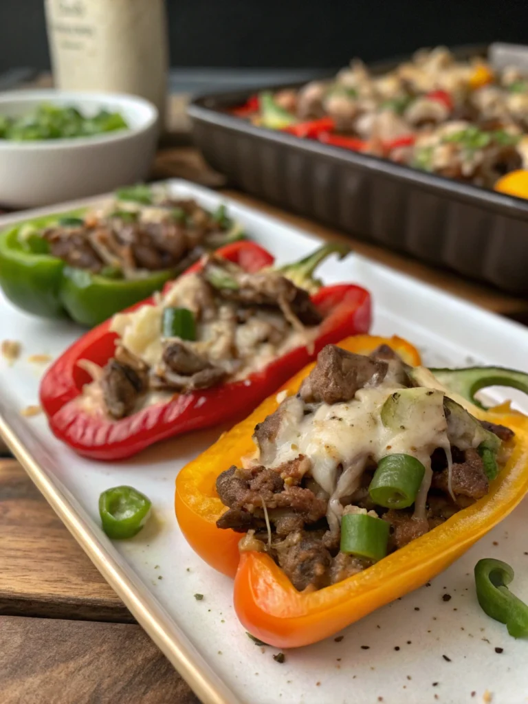 Philly Cheesesteak Bell Pepper Bites